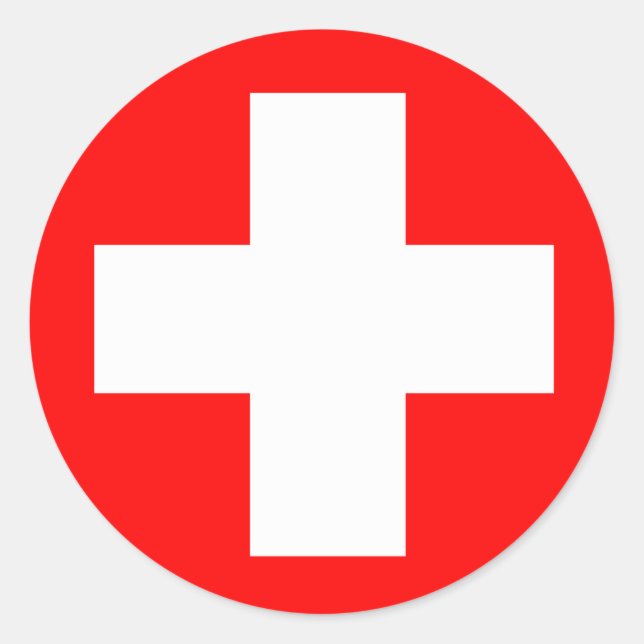 Medical Cross Classic Round Sticker (Front)