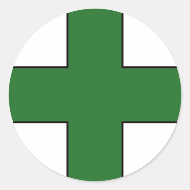 Medical Cross Medical Life Saving Guard Symbol Classic Round Sticker (Front)