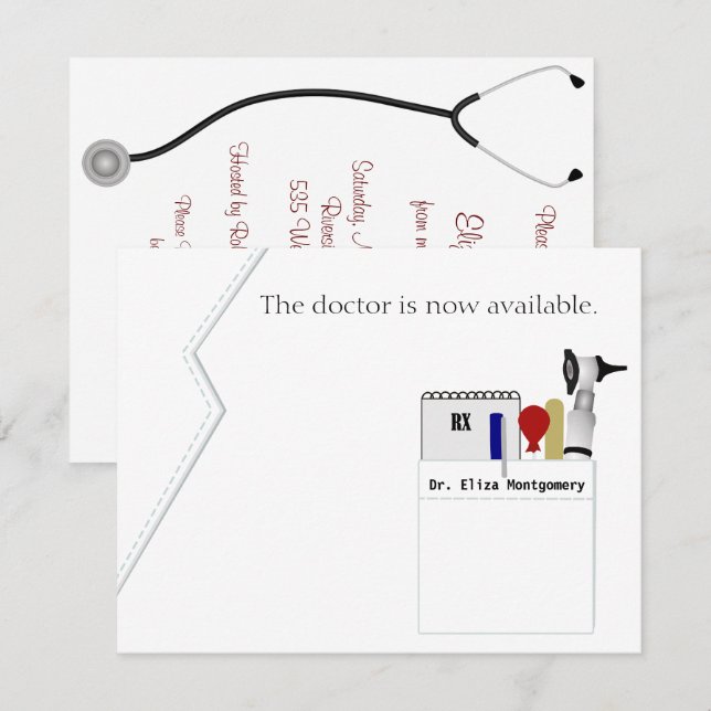 Medical Degree Graduation Party Invitation (Front/Back)