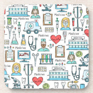 Medical Design Pattern Coaster