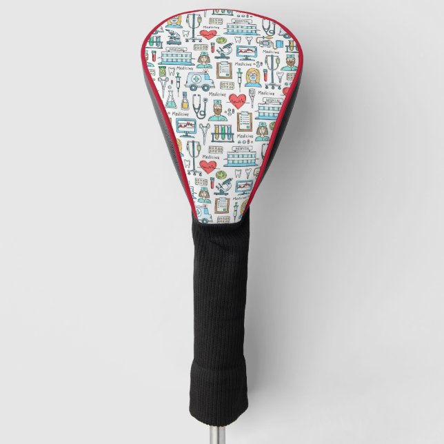 Medical Design Pattern Golf Head Cover (Front)