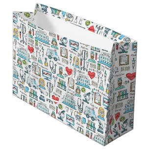 Medical Design Pattern Large Gift Bag