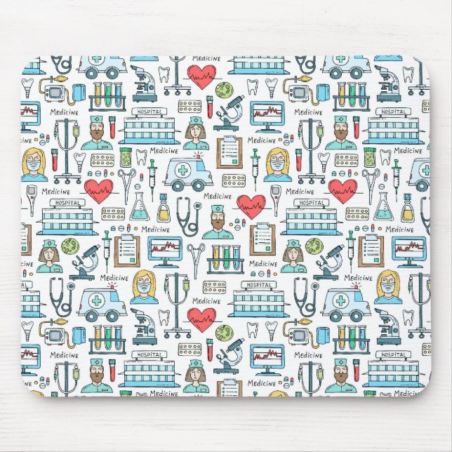 Medical Design Pattern Mouse Mat (Front)