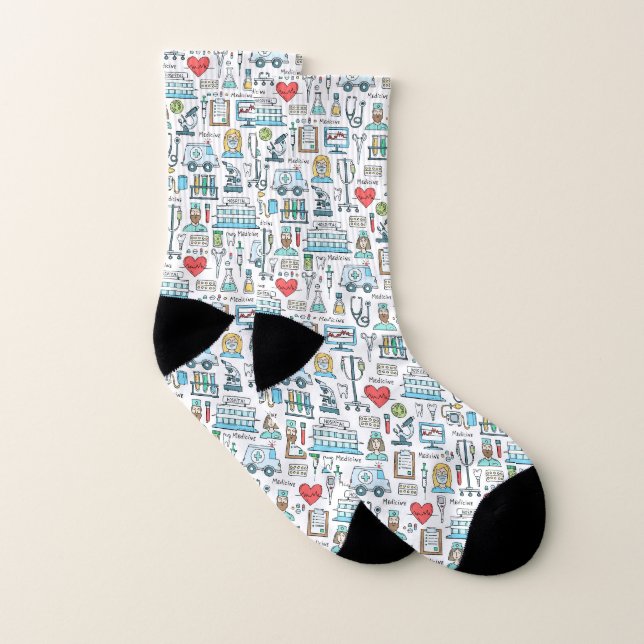 Medical Design Pattern Socks (Pair)