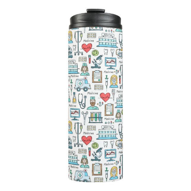 Medical Design Pattern Thermal Tumbler (Front)