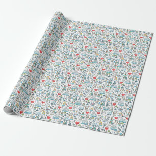 Medical Design Pattern Wrapping Paper