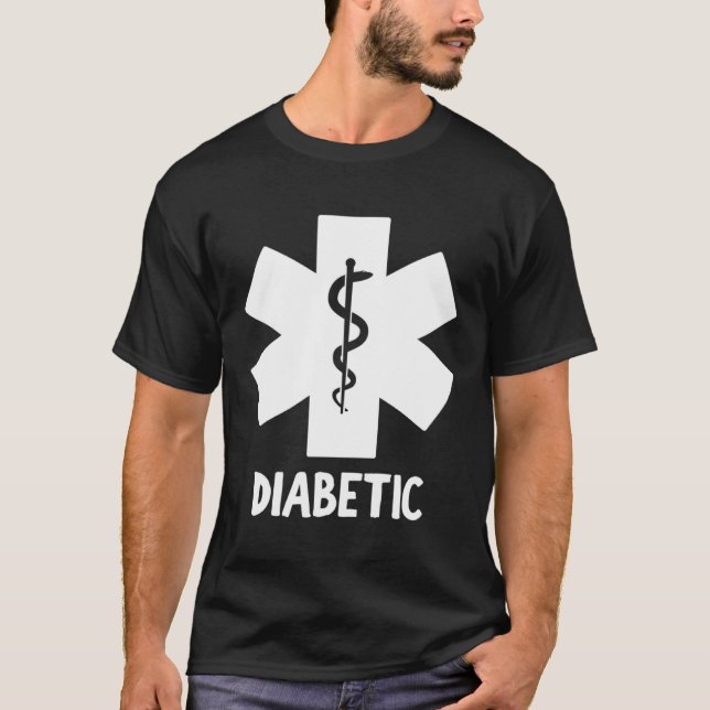 Medical DIABETIC ALERT Diabetes T-Shirt (Front)