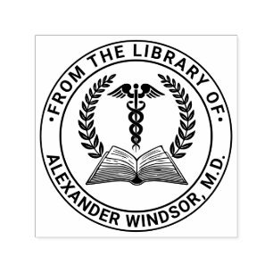 Medical Doctor Caduceus #1LR Book Name Self-inking Stamp