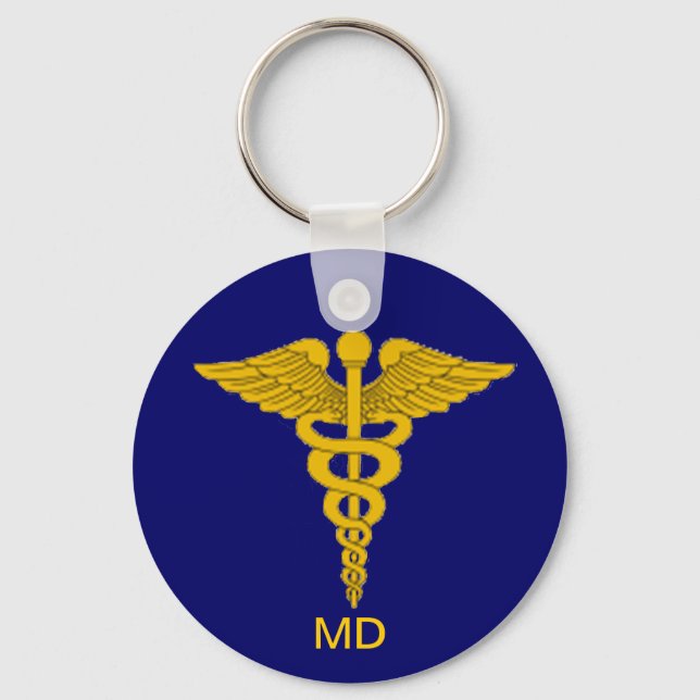 Medical Doctor Caduceus Keychain (Front)