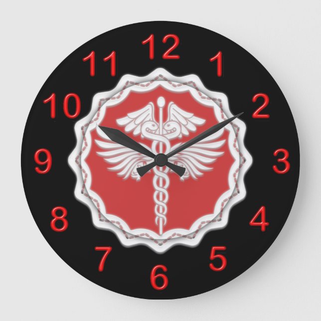 Medical doctor caduceus large clock (Front)