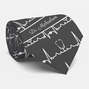 Medical Doctor Cardiologist Cardiogram ECG Name Tie