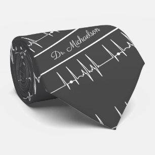 Medical Doctor Cardiologist Cardiogram ECG Name Tie