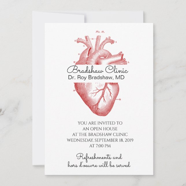 Medical Doctor Cardiologist Open House Invitation (Front)