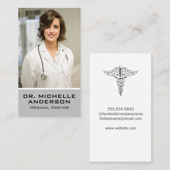 Medical Doctor | Custom Photo Template Business Card (Front/Back)