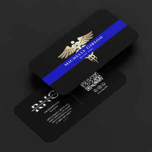 Medical Doctor First Responder EMS Blue Caduceus Business Card