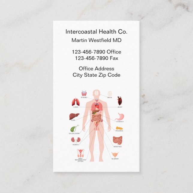 Medical Doctor Health Care Provider Business Card (Front)