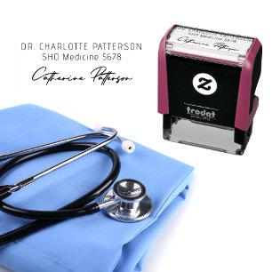 Medical Doctor Health Professional Signature Name Self-inking Stamp