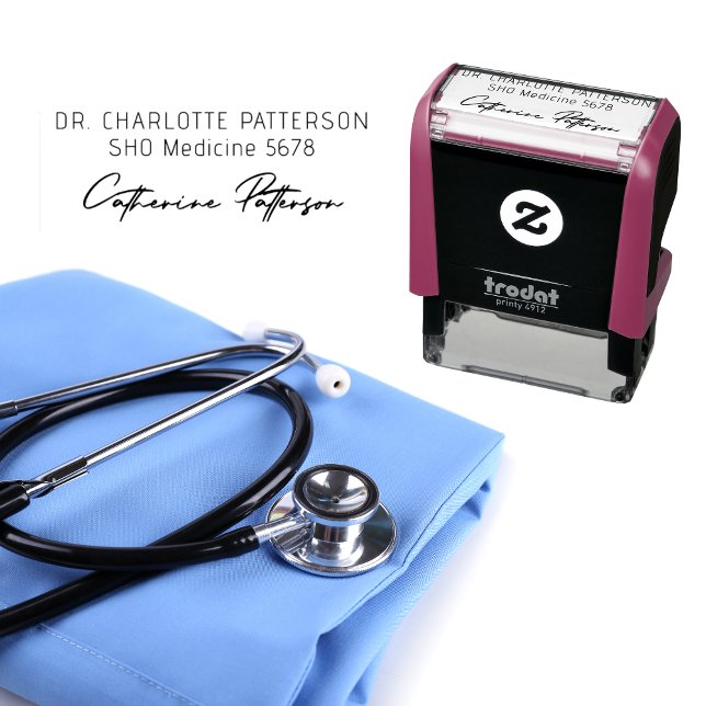 Medical Doctor Health Professional Signature Name Self-inking Stamp (Creator Uploaded)