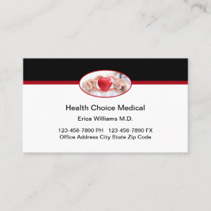 Medical Doctor Heart Emblem Business Cards