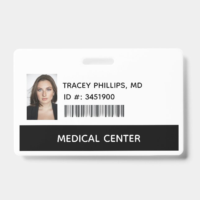 Medical Doctor, MD ID identification Badge (Front)