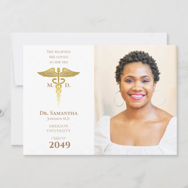 Medical Doctor Md Rn Nurse Graduation Grad Photo Invitation 