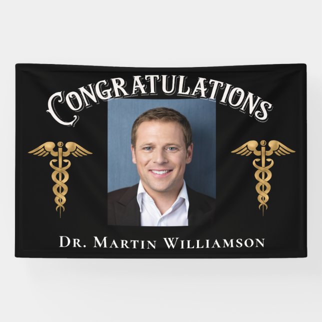Medical Doctor Nurse Dentist Photo Graduation Banner (Horizontal)
