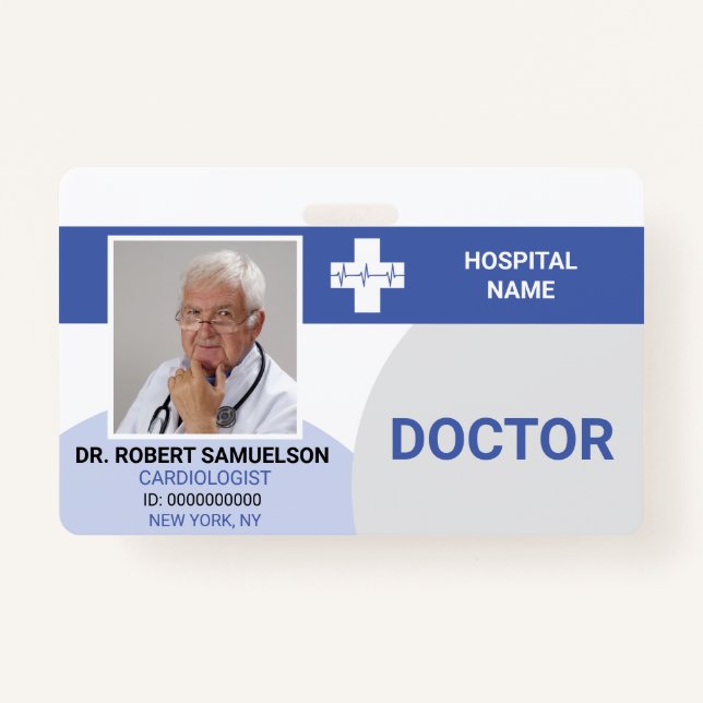 MEDICAL DOCTOR NURSE Emergency Health Care ID Badge (Front)
