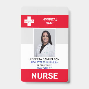 MEDICAL DOCTOR NURSE Emergency Health Care Red ID Badge