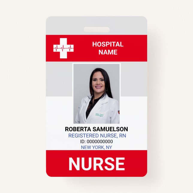 MEDICAL DOCTOR NURSE Emergency Health Care Red ID Badge (Front)