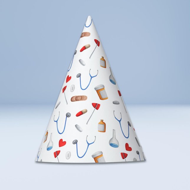 Medical doctor nurse graduation pattern paper party hat (Creator Uploaded)