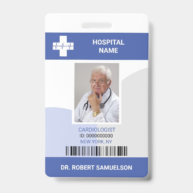 MEDICAL DOCTOR NURSE Health Care Bar Code ID Badge (Front)