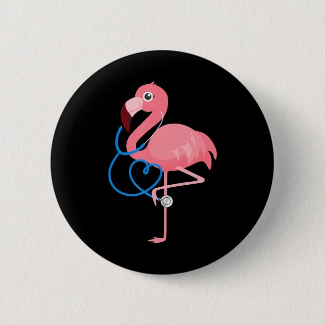 Medical Doctor Nurse Paediatrics Flamingo 6 Cm Round Badge (Front)