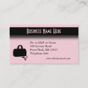 Medical  Doctor Nurse Pink Business Card