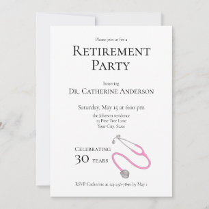 Medical Doctor Nurse Retirement Party Invitation