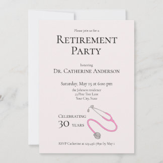 Medical Doctor Nurse Retirement Party  Invitation