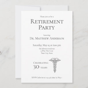 Medical Doctor Nurse Retirement Party Invitation