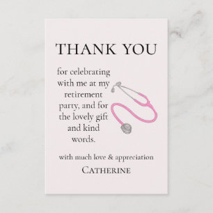 Medical Doctor Nurse Retirement Party Thank You Card