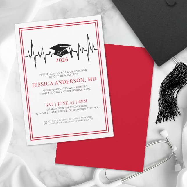 Medical Doctor Nursing School Graduation Party Invitation (Medical Doctor Nursing School Graduation Party Invitation)