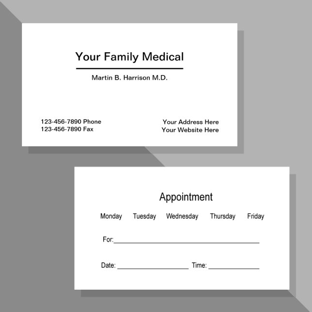 Medical Doctor Office Appointment Combination Business Card (Creator Uploaded)