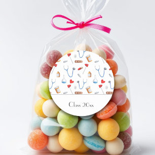 Medical Doctor or Nurse Graduation Class Classic Round Sticker