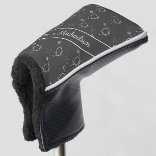 Medical Doctor Stethoscope Pattern Physician Grey Golf Head Cover