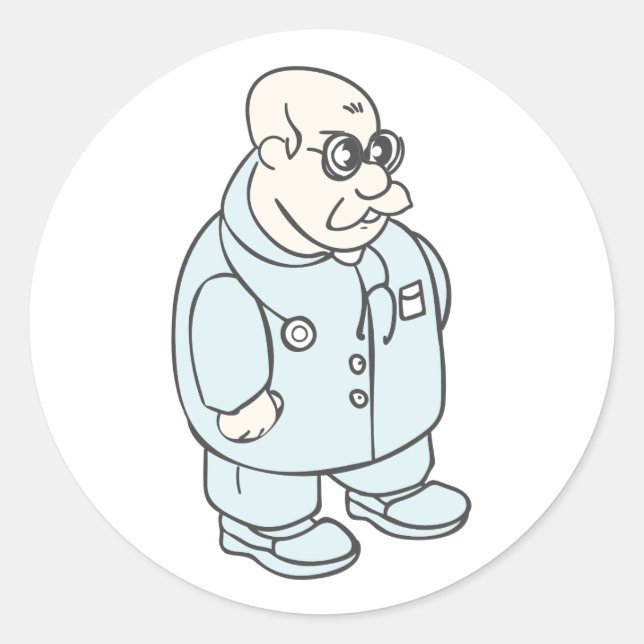 Medical doctor sticker. classic round sticker (Front)