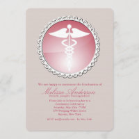 Medical Emblem Nursing School Graduation Invites