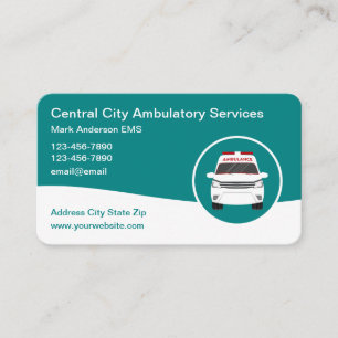 Medical Emergency Ambulance EMS Business Card