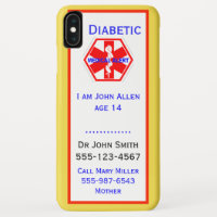 Medical Emergency Diabetic Alert Info Custom