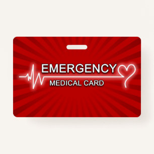 Medical Emergency ID Card ID Badge