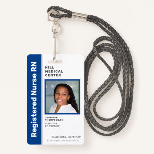 Medical Employee Blue Photo ID ID Badge