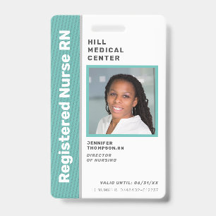 Medical Employee Green Photo ID Badge