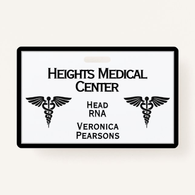 Medical  Employee ID Double Sided Framed ID Badge (Front)