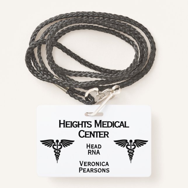 Medical  Employee ID Double Sided ID Badge (Front with Lanyard)